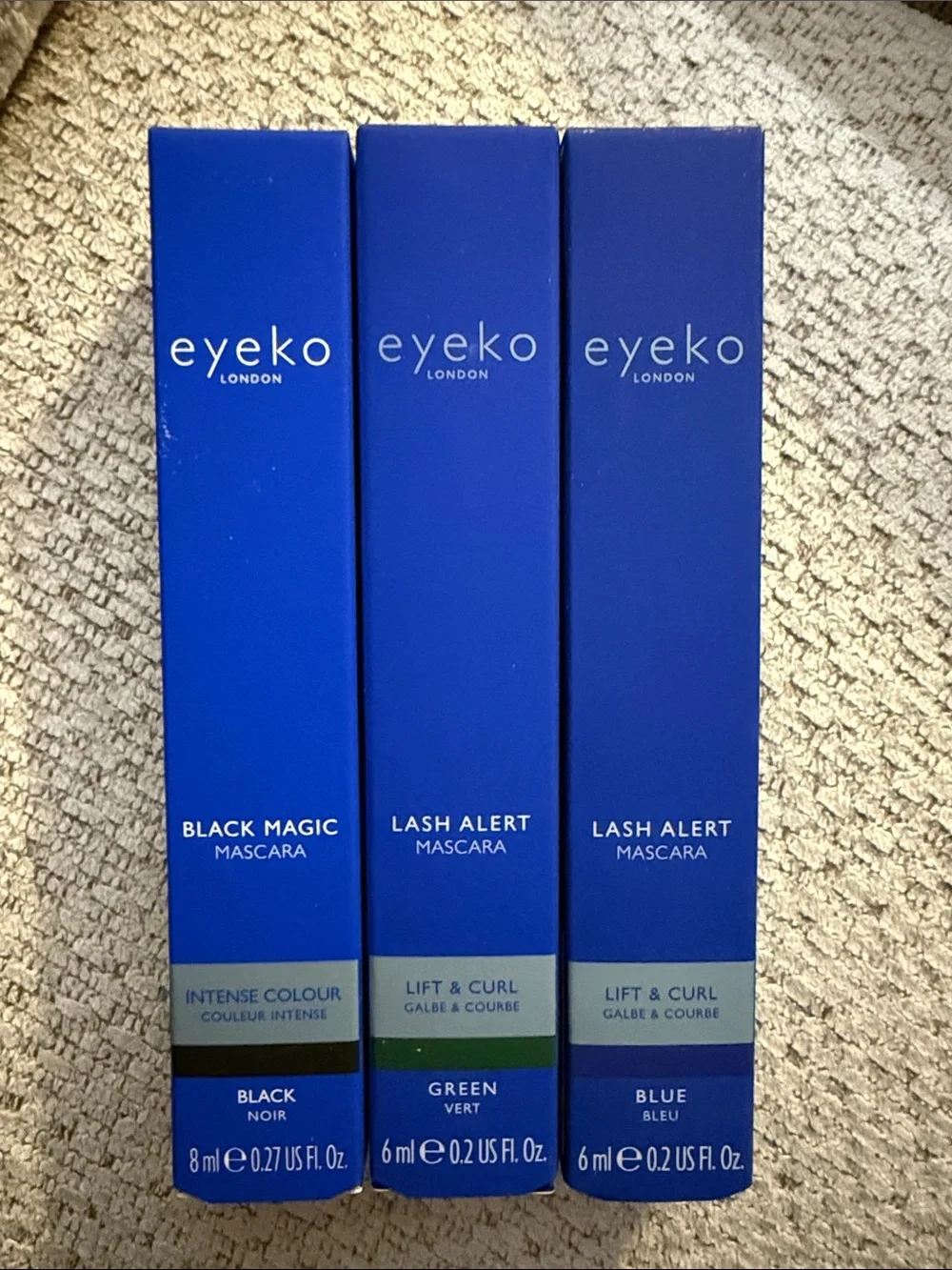 Eyeko Mascara Trio in Black, Green & Blue